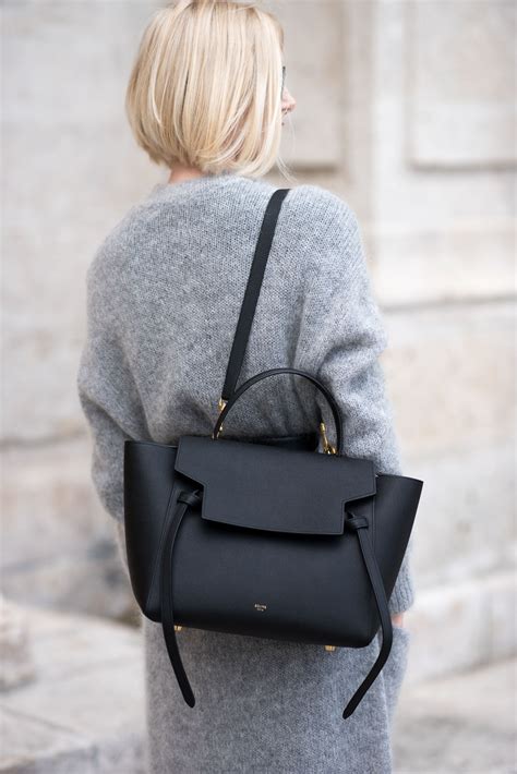 celine trapeze bag black small|celine belt bag street style.